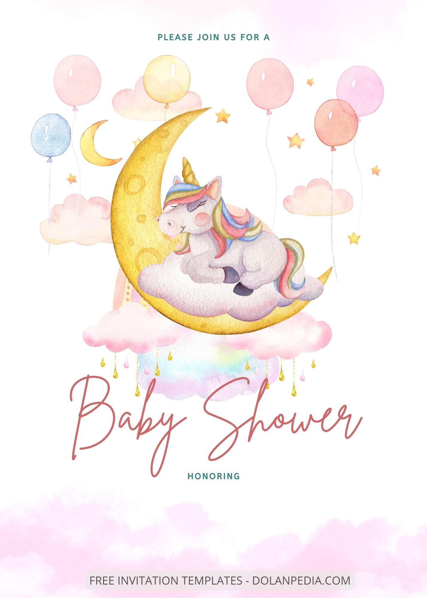 7+ Unicorn Dash Baby Shower Invitation Templates