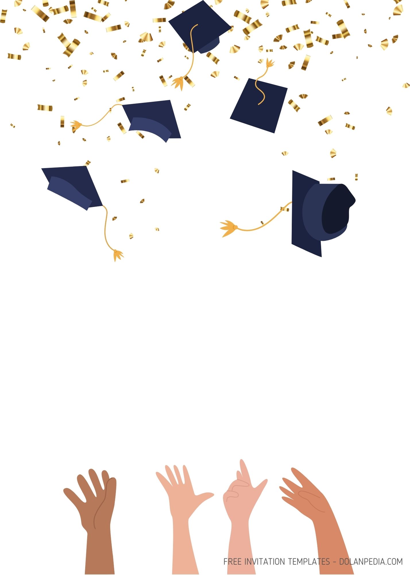 8+ Graduation Cap with Gold Sparkle Invitation Templates