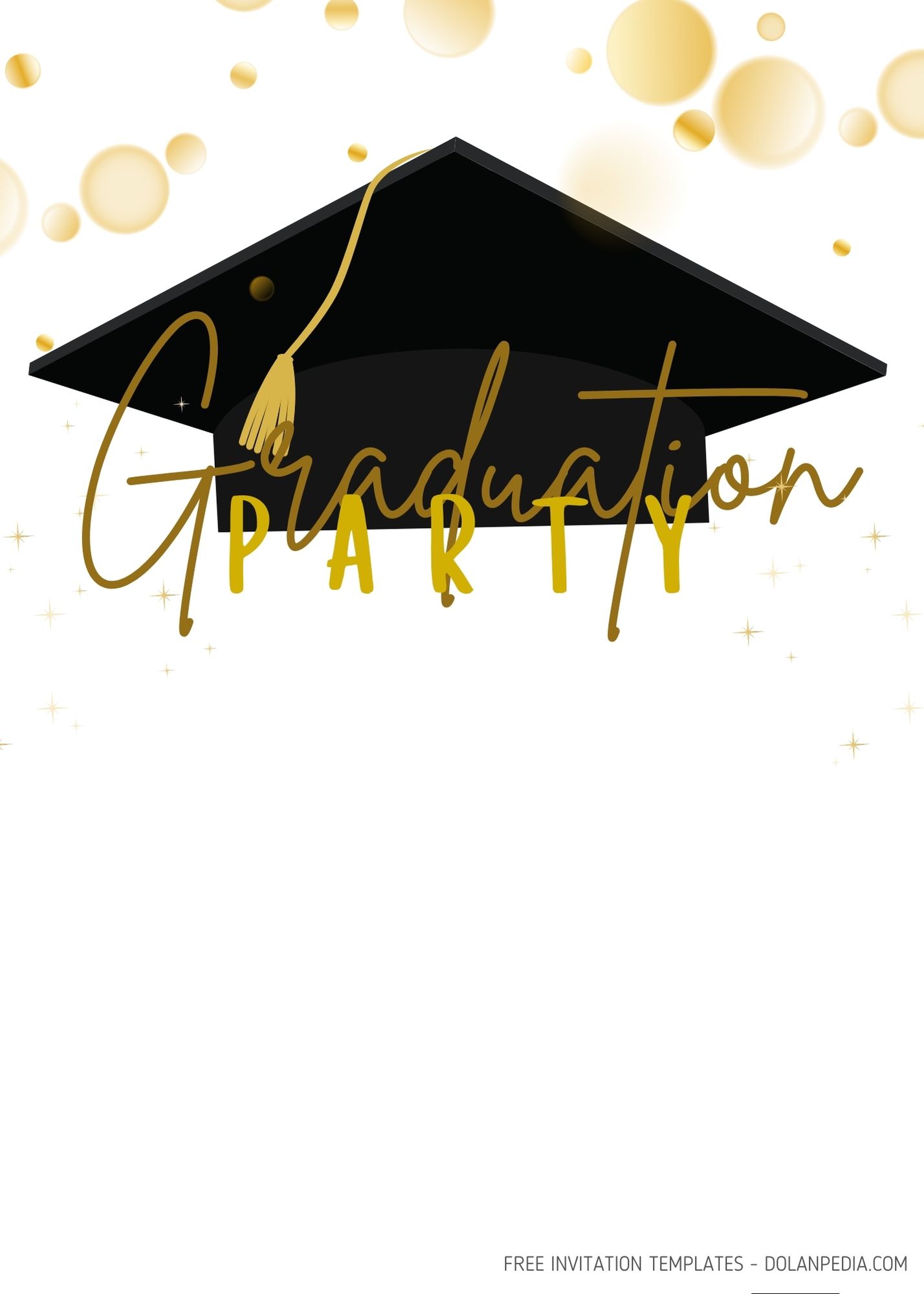 8+ Graduation Cap with Gold Sparkle Invitation Templates