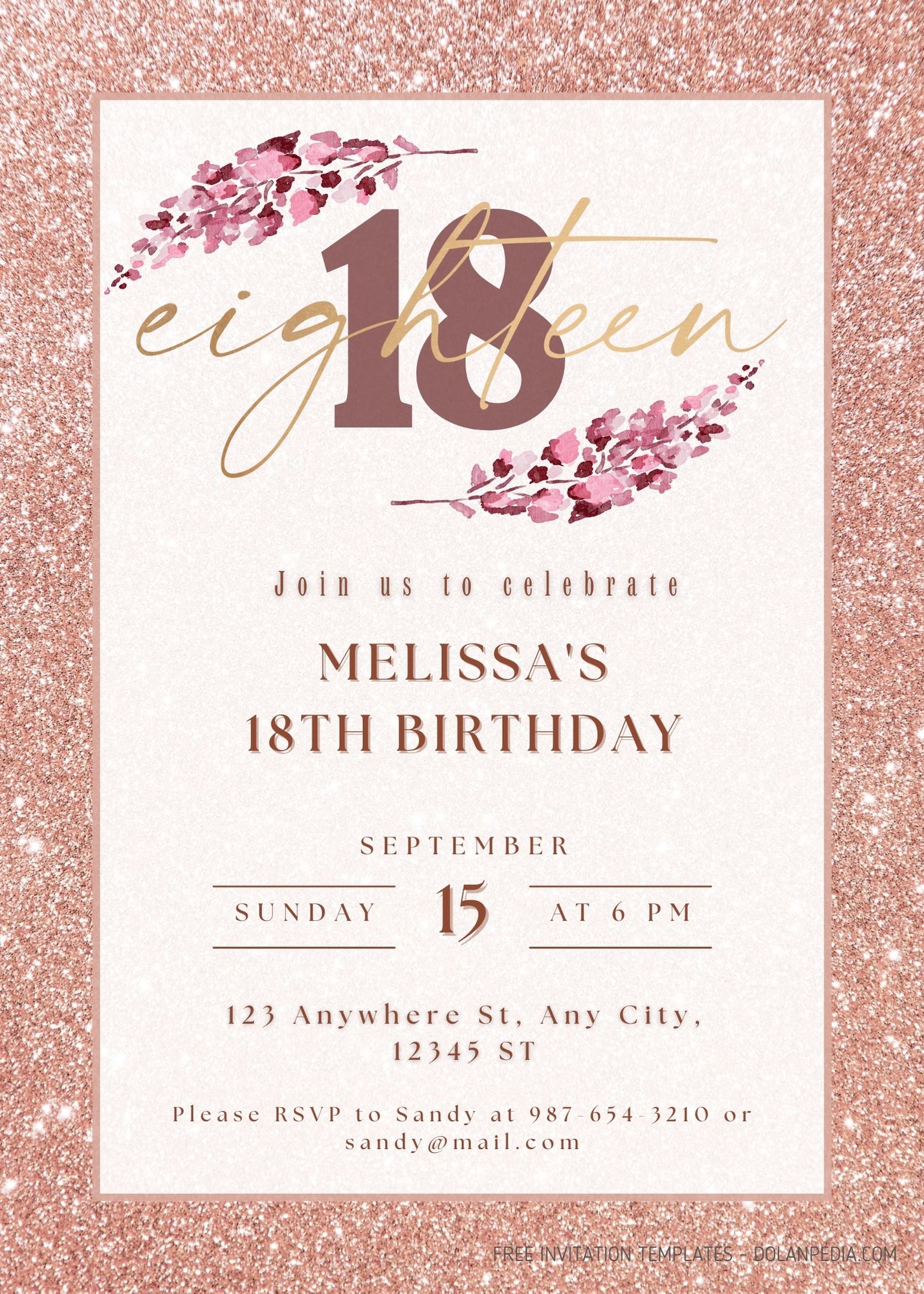 8+ Rose Gold Glitter Birthday Invitation Templates