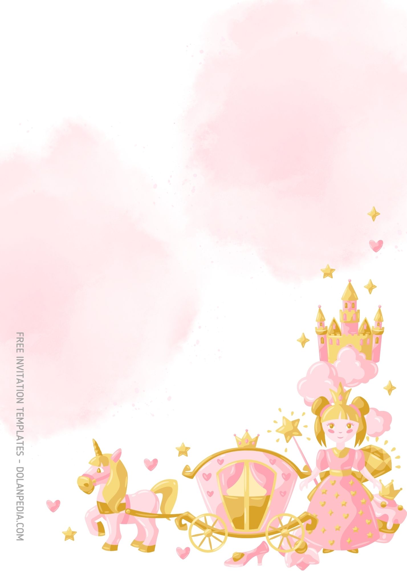 9+ Pink Princess Cartoon Birthday Invitation Templates Nine
