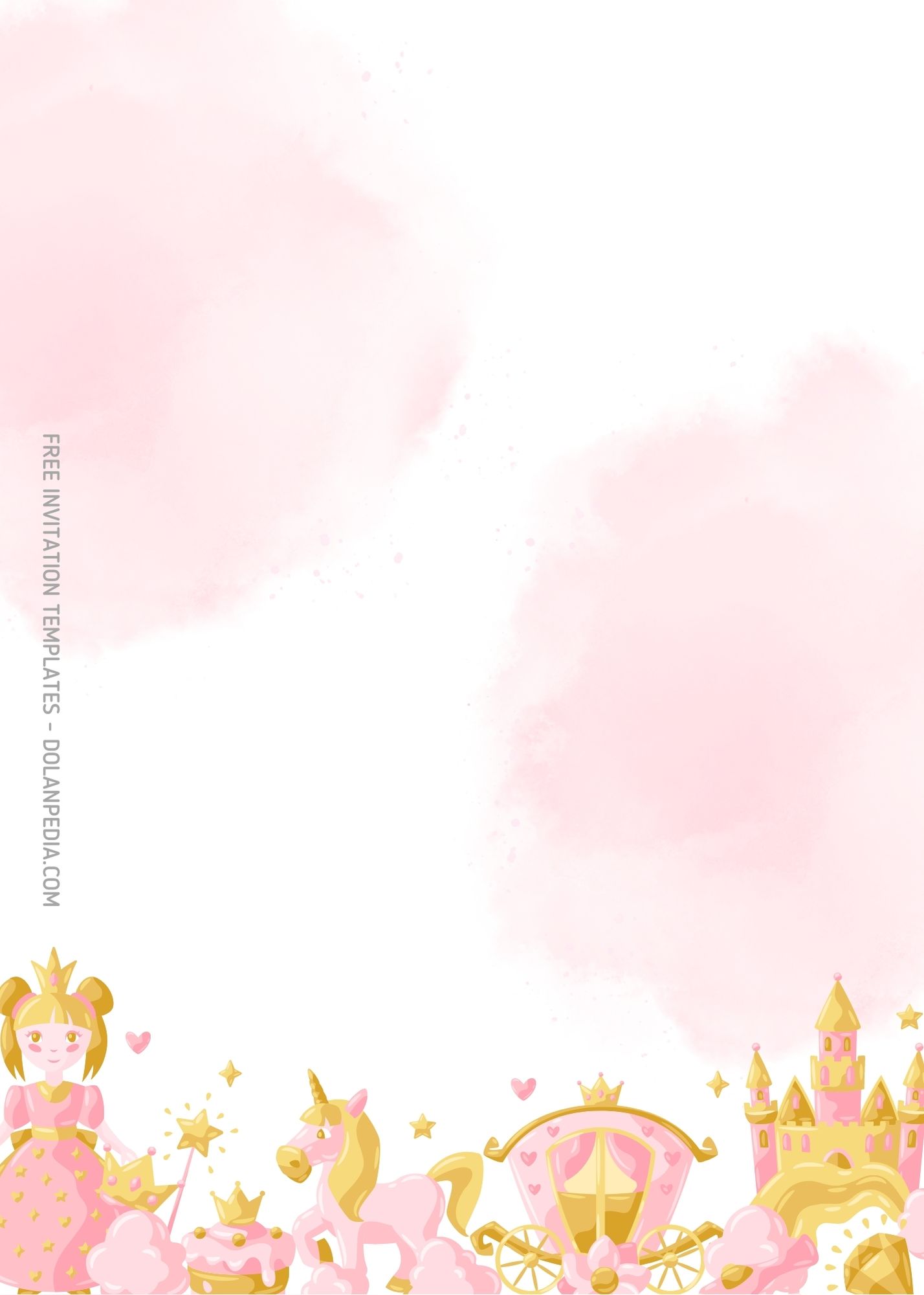 9+ Pink Princess Cartoon Birthday Invitation Templates Seven