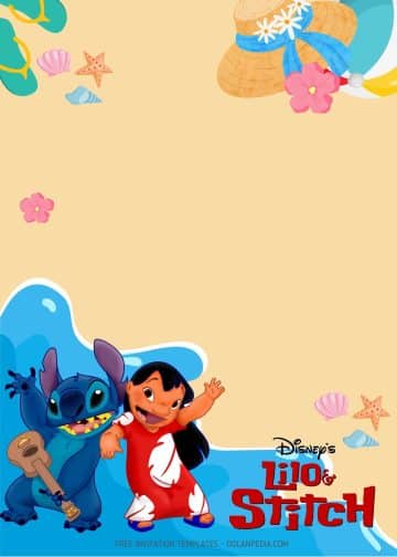 FREE Lilo & Stitch Beach Party Invitation Templates | Dolanpedia