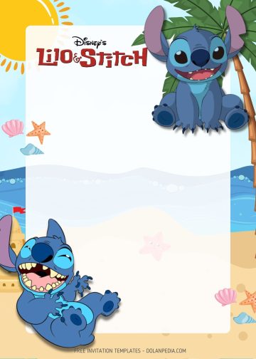 FREE Lilo & Stitch Beach Party Invitation Templates | Dolanpedia