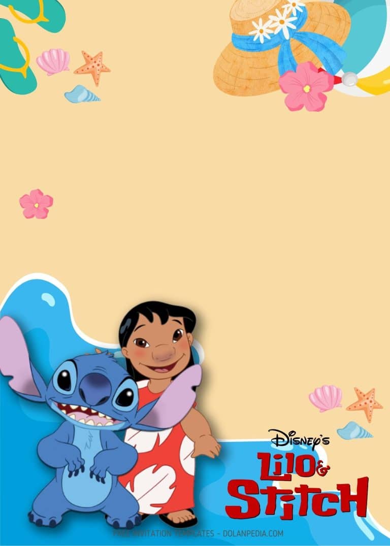 FREE Lilo & Stitch Beach Party Invitation Templates | Dolanpedia