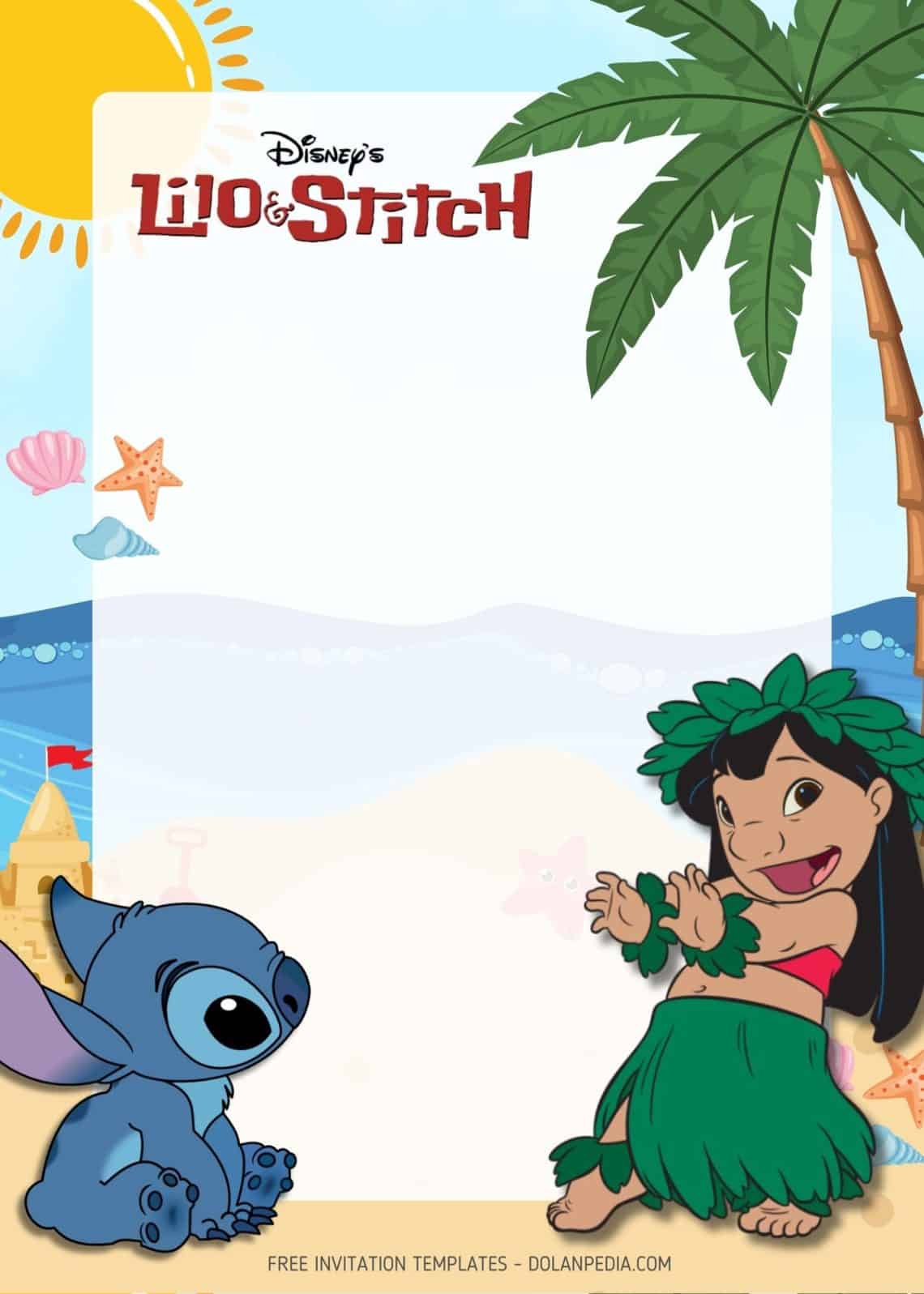 FREE Lilo & Stitch Beach Party Invitation Templates | Dolanpedia