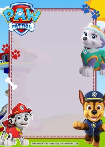 FREE Paw Patrol Rescue Mission Party Invitation Templates | Dolanpedia