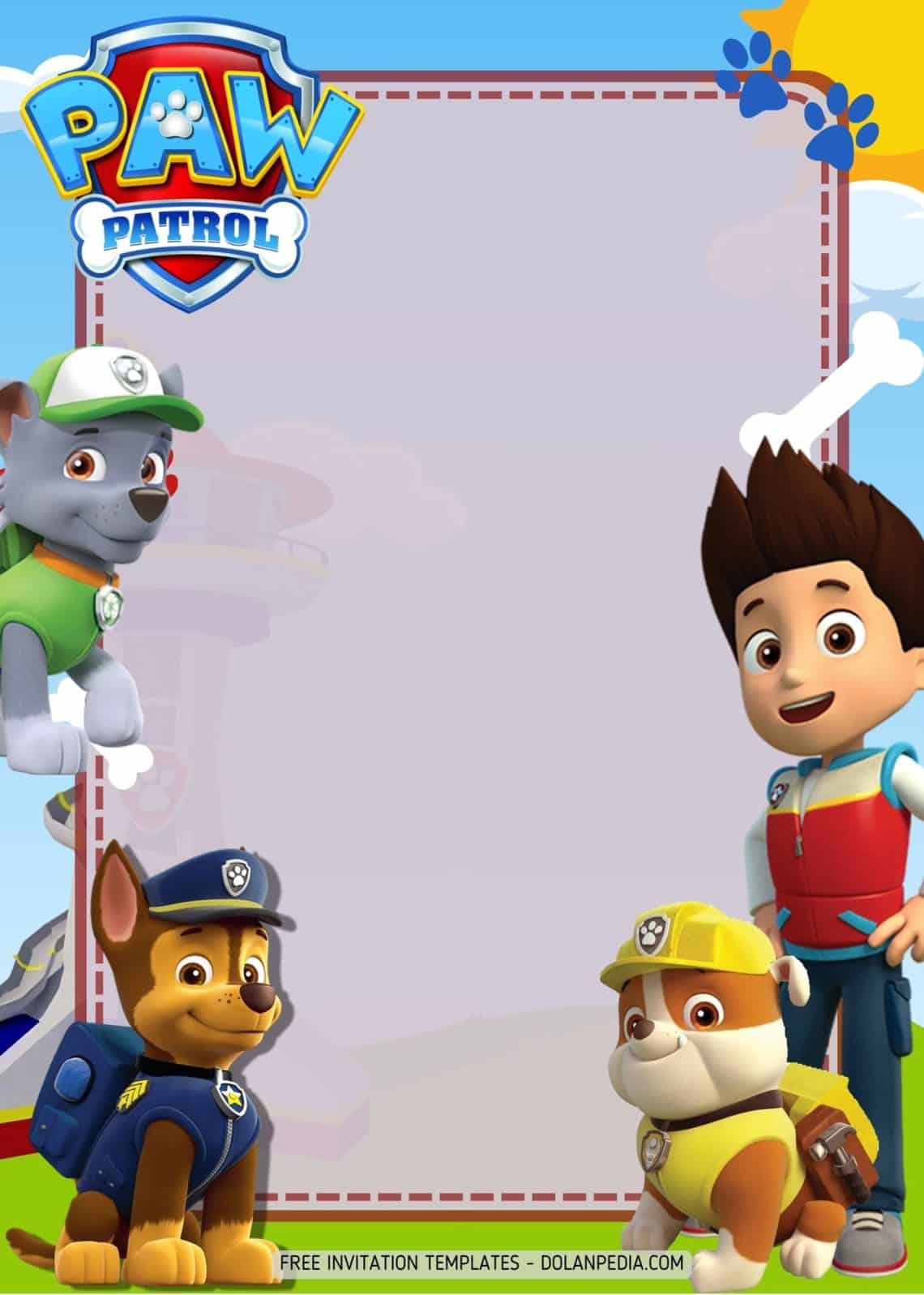 FREE Paw Patrol Rescue Mission Party Invitation Templates | Dolanpedia