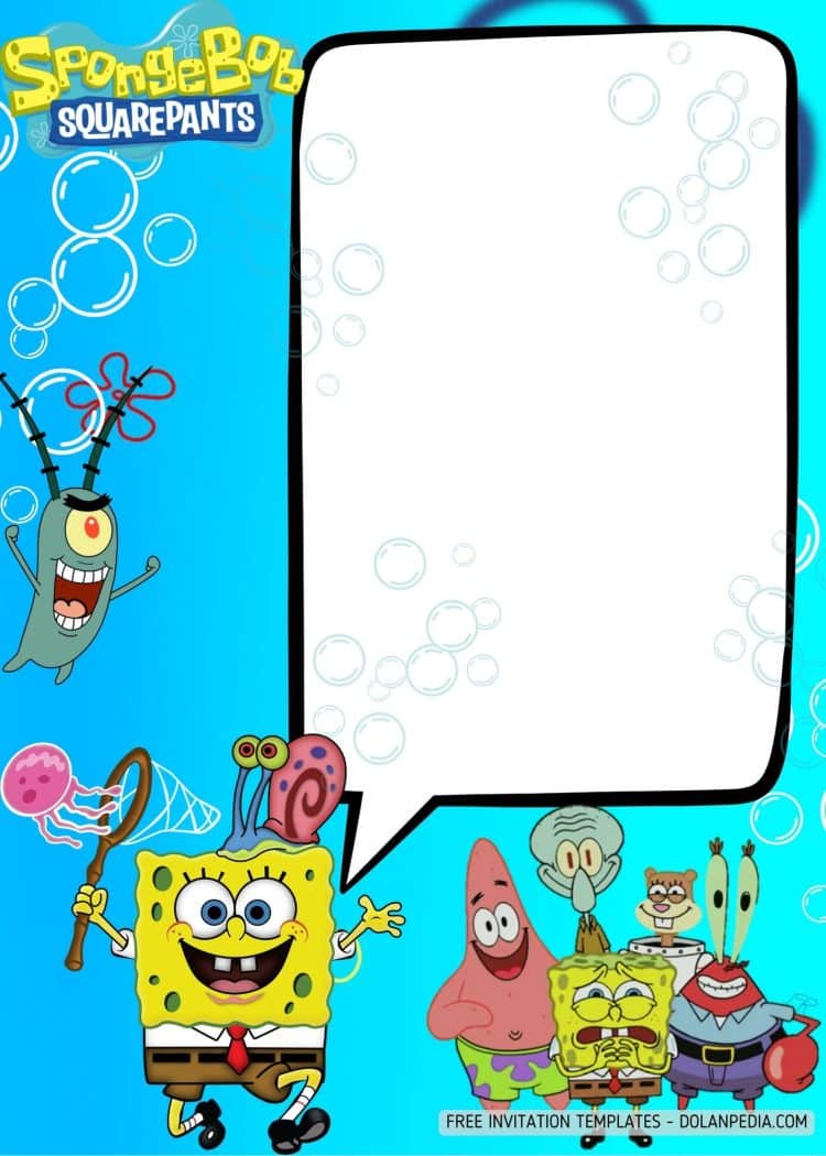 FREE Spongebob Squarepants Under The Sea Party Invitation Templates ...