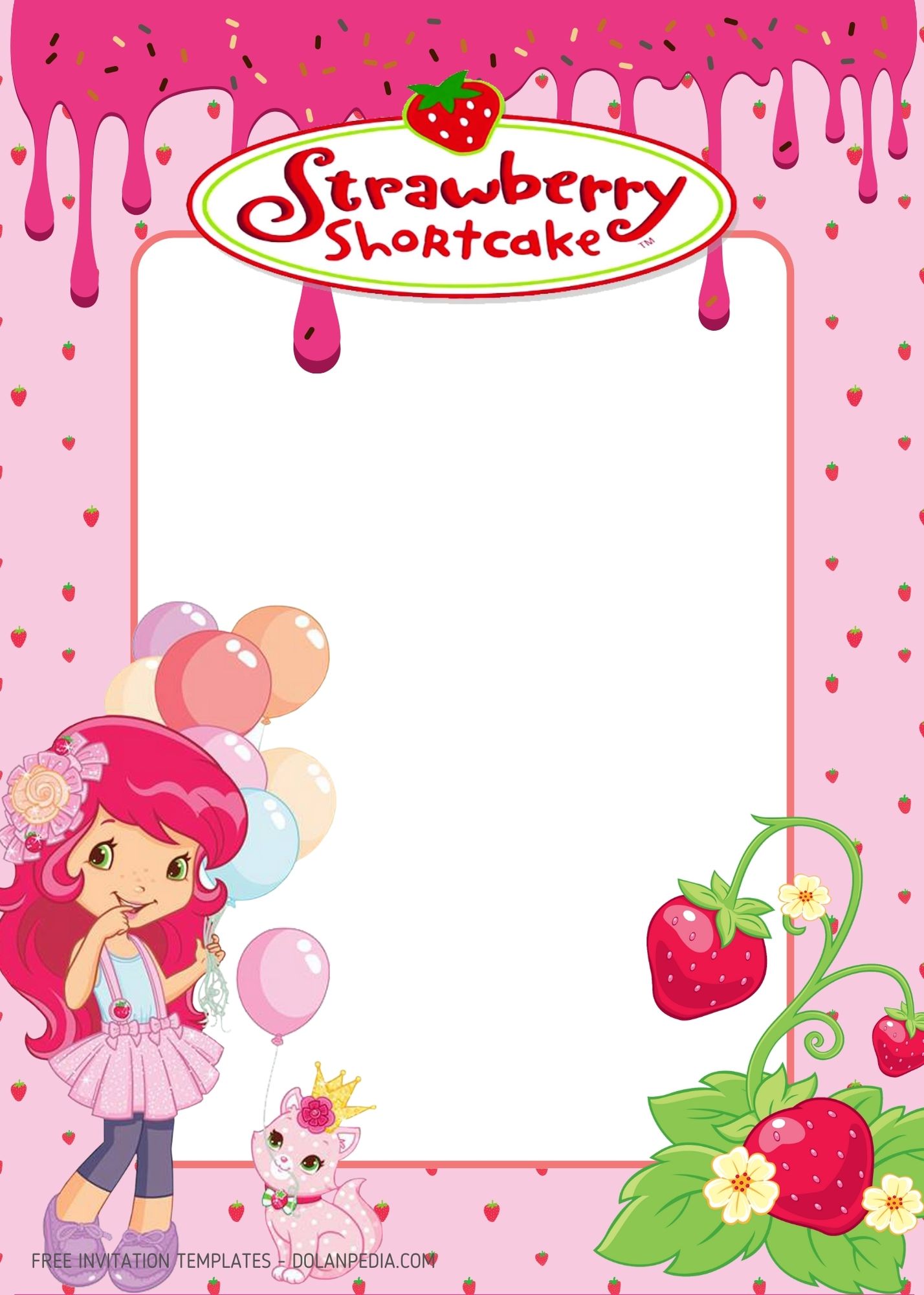 FREE Strawberry Shortcake Baking Party Invitation Templates