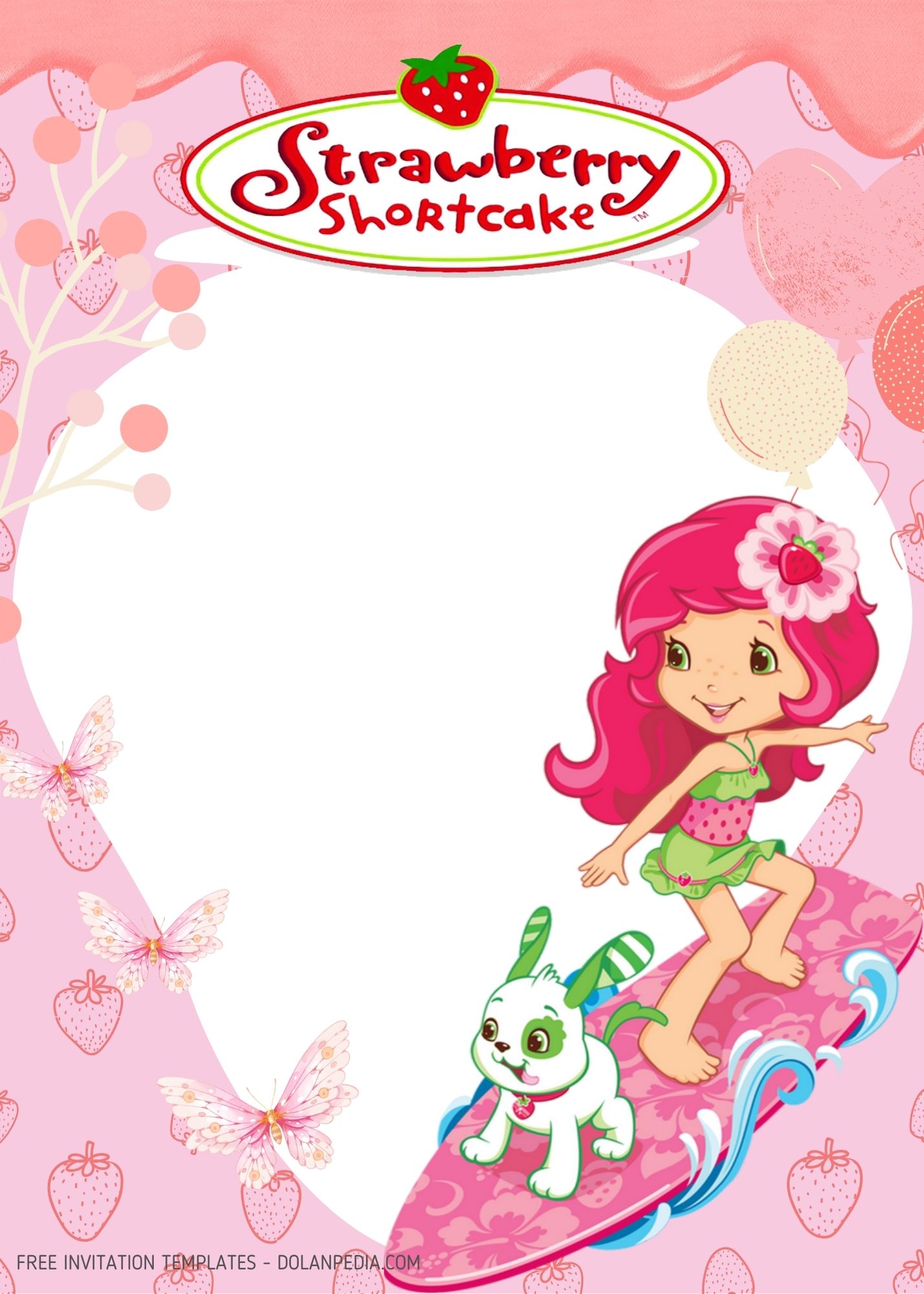 FREE Strawberry Shortcake Baking Party Invitation Templates