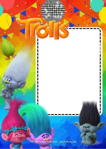 FREE Trolls Disco Dance Party Invitation Templates | Dolanpedia